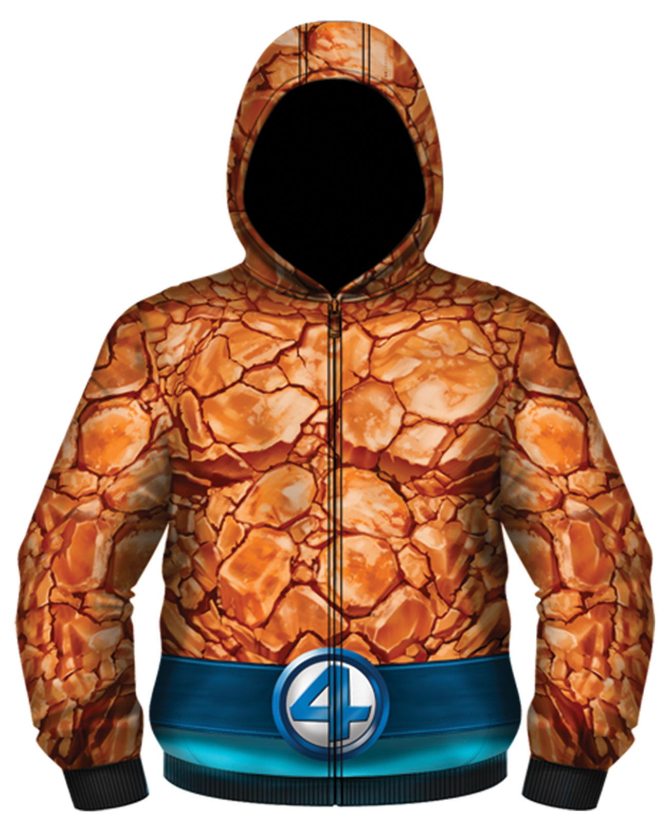Marvel Comics Fantastic Four The Thing Sublimated Costume Zip Up