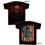 Sons of Anarchy Skull & American Flag Reaper Adult T-shirt
