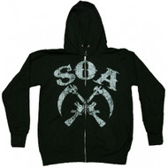 Sons of Anarchy Crossed Sickles Full Zip Hoodie Sweatshirt