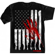 The Walking Dead American Flag & Bloody Hand Adult T-Shirt