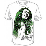 Bob Marley - Leaves Dreads Adult White T-shirt