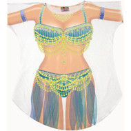 Belly Dancer Bikini Cover up T-shirt Lady's Fun Wear