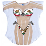 California Republic Bikini Cover up T-shirt Lady's Fun Wear