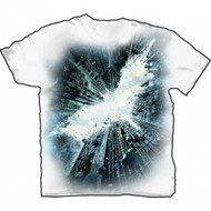Batman: The Dark Knight Rises Poster Logo Adult White T-Shirt
