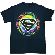 Superman Man of Steel Tie Dye Logo Adult T-Shirt