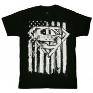 Superman Superman Emblem & Flag Adult T-Shirt