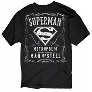 Superman Metropolis Man Of Steel Filigree Adult T-Shirt