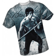 Bruce Lee All Over Front Print Sports Fabric T-shirt