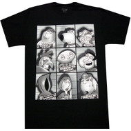 Family Guy Character Mug Shots Booked Adult T-shirt