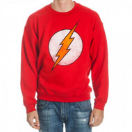 DC Comics Flash Logo Adult Red Crew Sweatshirt