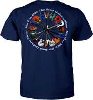 The One with the Most Guitars Wins T-shirt - Navy Blue