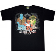 Sesame Street The Streetpack Is Back Black T-shirt