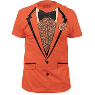 Retro Prom Orange Tux Tuxedo Adult T-shirt