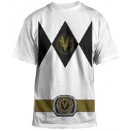 Power Rangers Mighty Fine Ranger Costume Adult White T-Shirt