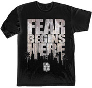The Walking Fear Begins Here Adult T-Shirt