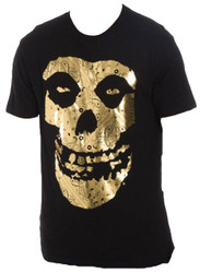 Misfits Gold Foil Fiend Logo Adult T-Shirt