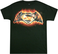 Batman Vs Superman - Fire Symbol Adult T-Shirt