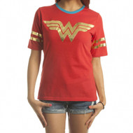 Wonder Woman DC Comics All Foil Juniors Athletic T-Shirt