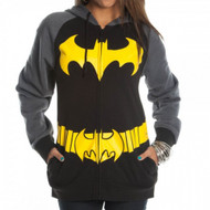 DC Comics Batman Logo Juniors Zipper-Fleece Hoody Hooded Sweatshirt
