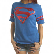 DC Comics Superman All Foil Juniors Athletic T-Shirt