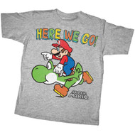 Nintendo T-shirt Here We Go Super Mario Youth Tee