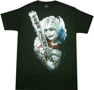 Suicide Squad Harley Shattered Glass Adult T-Shirt