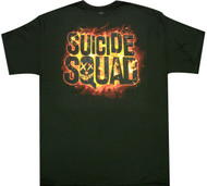 Suicide Squad Flaming Logo Adult T-Shirt