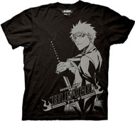 Bleach Ichigo Stare Adult Black T-Shirt