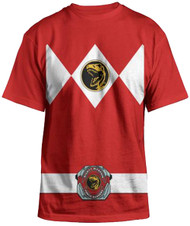 Power Rangers Mighty Fine Ranger Costume Adult Red T-Shirt