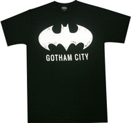 DC Comics Gotham City Batman Distressed Logo Adult T-Shirt