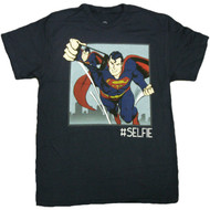 Superman Taking A Selfie Flying Superman Picture Image Adult T-Shirt