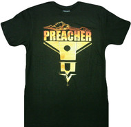 AMC Preacher Cross Upside Down Church Clouds & Sunset Adult T-Shirt