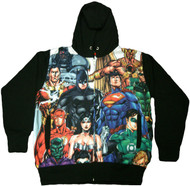 DC Comics Justice League 52 Heroes Dye Sublimation Adult Zip Hoodie