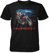 Someday The B*tch Will Fall Off Adult T-Shirt Adult T-Shirt
