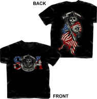 Sons of Anarchy Reaper Colored USA Flag T-shirt