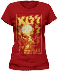 Kiss Fire Flame Blaze Junior's Fitted T-Shirt