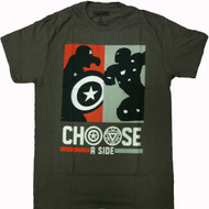 Marvel Captain America Civil War Choose A Side Adult T-Shirt