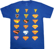 DC Comics Superman Man of Steel Logo History Evolution of the Logo Adult T-Shirt