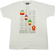 South Park Characters and Outline Adult T-Shirt