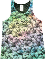 Flowers Leaves Print Tank Top