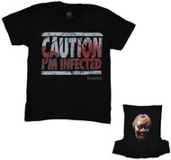 The Walking Dead Caution I'm Infected Flip-Up Reversible Mask Adult T-Shirt