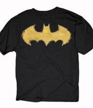 DC Comics Batman Frayed Yellow Logo Adult T-Shirt