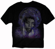 Jimi Hendrix Deep Galaxy Face Juniors T-Shirt
