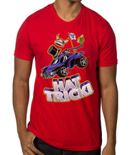 Rocket League Hat Trick Premium Adult Red T-Shirt