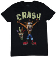 Crash Bandicoot Distressed Crash Under Logo Adult T-Shirt