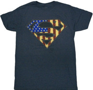 Superman American Faux Embroidery Adult T-Shirt