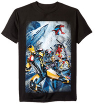Marvel Iron Man, Spider-Man Avengers City Scene Adult T-Shirt