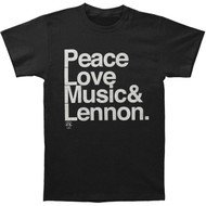 John Lennon Ampersand Peace Love Music & Lennon Adult T-Shirt