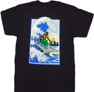 Justice League Movie Aquaman Wood Cut Adult T-Shirt