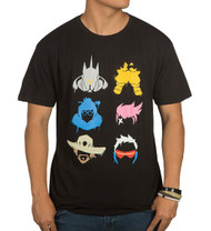 Overwatch Fighter Spray Paint Premium Adult T-Shirt (Navy Blue)